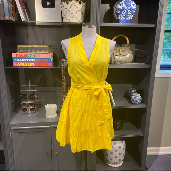 Banana Republic Dresses Banana Republic Yellow Tiered Wrap Dress